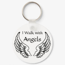 I Walk with Angels KeyChain