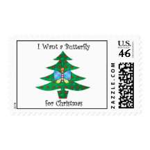 I want a butterfly for christmas stamp