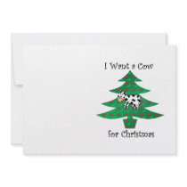 I want a cow for christmas invitations