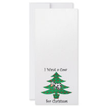 I want a cow for christmas personalized rack card