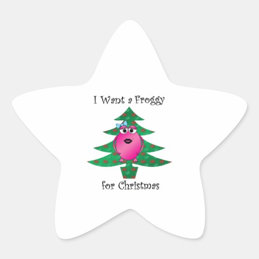 I want a froggy for Christmas Star Stickers