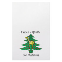 I want a giraffe for christmas stationery paper
