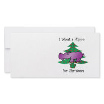 I want a hippo for christmas personalized photo card