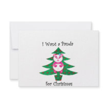 I want a panda for Christmas Custom Invitation