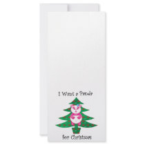 I want a panda for Christmas Full Color Rack Card