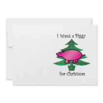 I want a piggy for christmas personalized invite