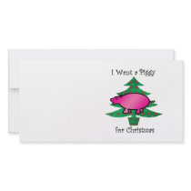 I want a piggy for christmas photo greeting card