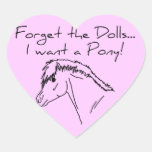 I want a pony! heart stickers