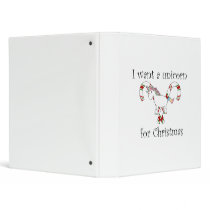 I want a unicorn for christmas candy canes vinyl binders