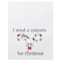 I want a unicorn for christmas candy canes full color flyer