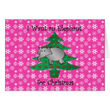 I want an elephant for christmas greeting card