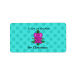I want an elephant for christmas purple glitter custom address label