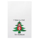 I want an owl for christmas custom stationery
