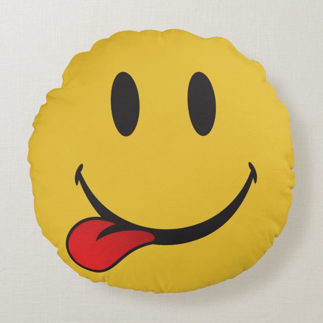 i want food emoji round pillow