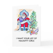 I WANT NAUGHTY GIRLS GREETING CARDS