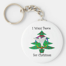 I want peace for Christmas Keychains