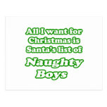 I want Santa's list of naughty boys postcards