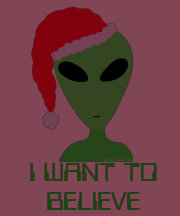 I Want To Believe Little Green Men Christmas Tee