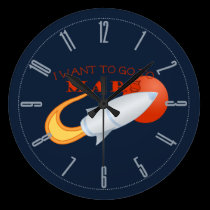 I Want To Go To Mars wall clocks