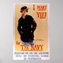 "I Want You for The Navy" Poster