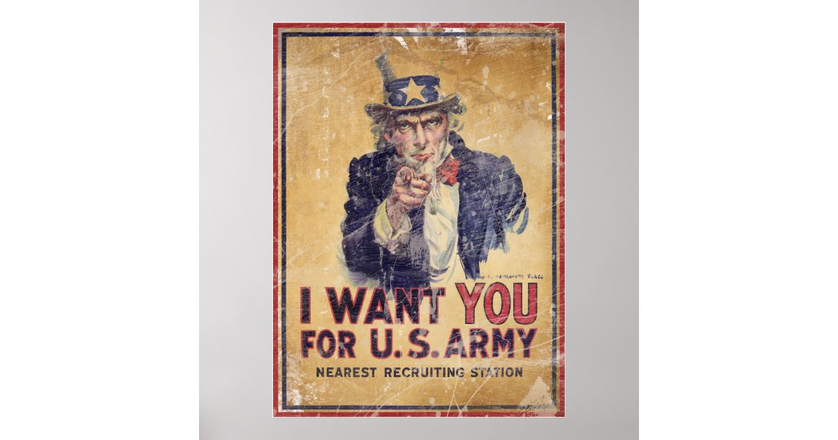 I Want You for the U.S. Army Poster | Zazzle