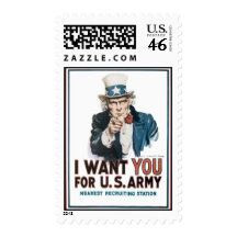 I Want YOU for the US Army Uncle Sam War PIc Postage