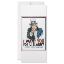 I Want YOU for the US Army Uncle Sam War PIc Custom Rack Cards