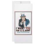 I Want YOU for the US Army Uncle Sam War PIc Custom Rack Cards