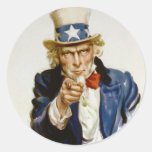 I Want You for U.S. Army by James Montgomery Flagg Round Stickers