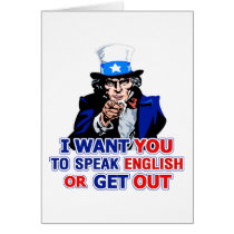 I Want You To Speak English Or Get Out Card