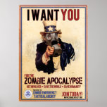 I Want You - Zombie Apocalypse - SUPER VALUE Poster