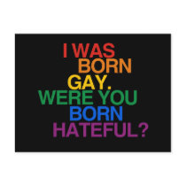 I WAS BORN GAY, WERE YOU BO POSTCARDS