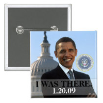 I WAS THERE - President Obama History (Square) buttons