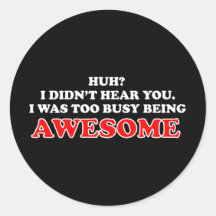 I Was Too Busy Being Awesome Stickers