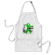 I Wear a Green Ribbon For My Daughter Aprons