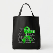 I Wear a Green Ribbon For My Father Tote Bags