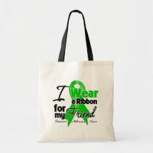 I Wear a Green Ribbon For My Friend Canvas Bags