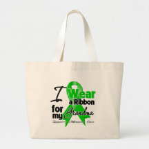 I Wear a Green Ribbon For My Grandma Tote Bags