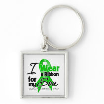 I Wear a Green Ribbon For My Son Keychains