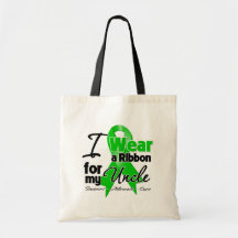 I Wear a Green Ribbon For My Uncle Canvas Bag