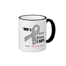 I Wear a Grey Ribbon Because I Care Coffee Mug