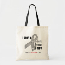 I Wear a Grey Ribbon Because I Care Tote Bag