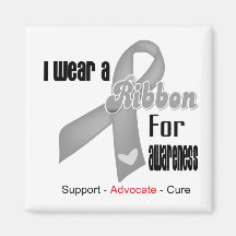 I Wear a Grey Ribbon For Awareness Magnet