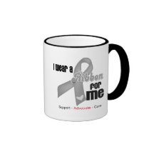 I Wear a Grey Ribbon For Me Coffee Mugs
