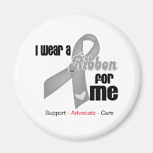 I Wear a Grey Ribbon For Me Magnets