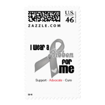 I Wear a Grey Ribbon For Me Postage Stamps