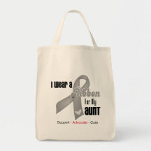 I Wear a Grey Ribbon For My Aunt Bag