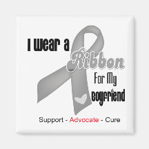 I Wear a Grey Ribbon For My Boyfriend Fridge Magnet