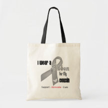 I Wear a Grey Ribbon For My Cousin Bag