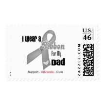 I Wear a Grey Ribbon For My Dad Postage Stamps